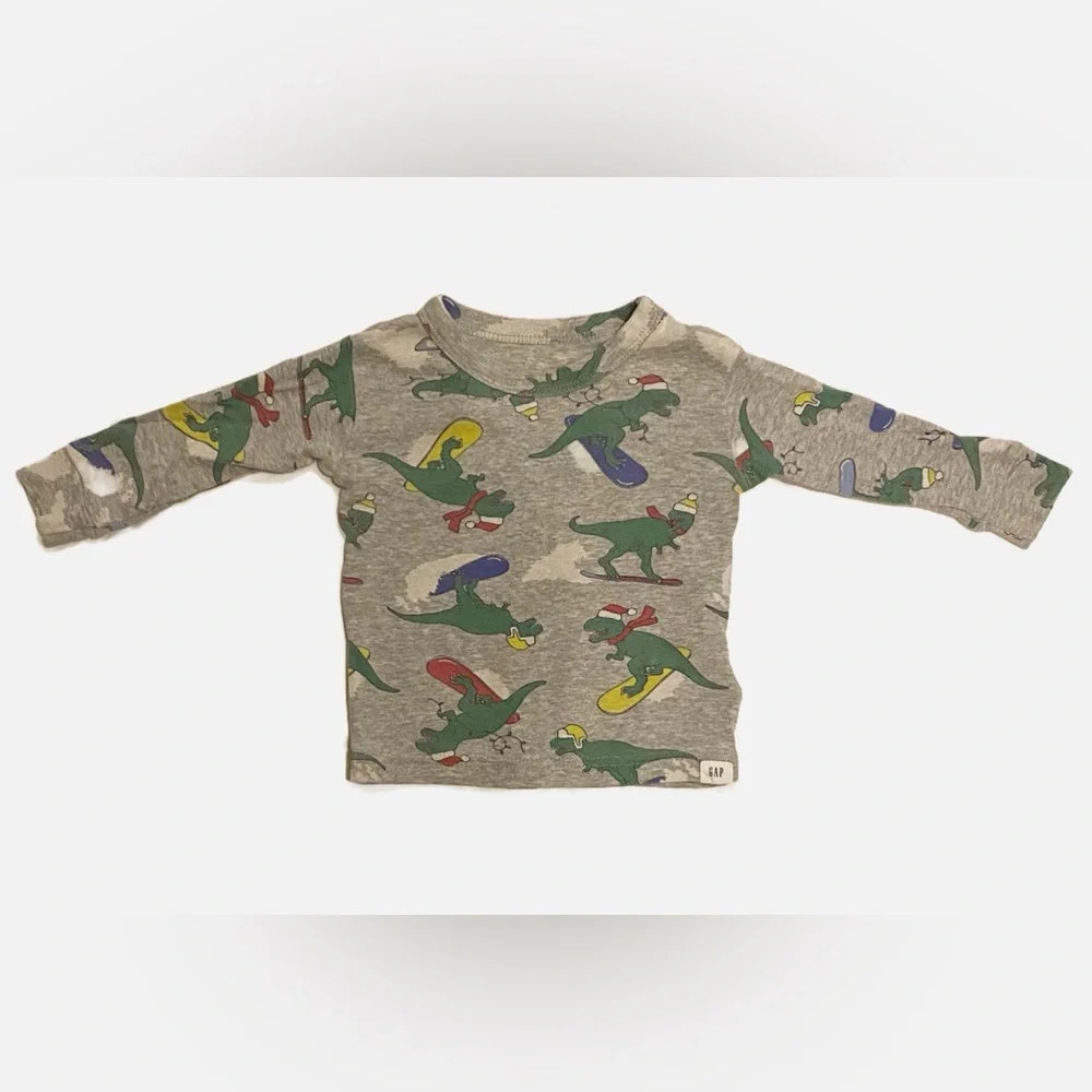 2/$25 - GAP Kids Snowboarding Dinosaur Pajama Set - size 6-12 mo